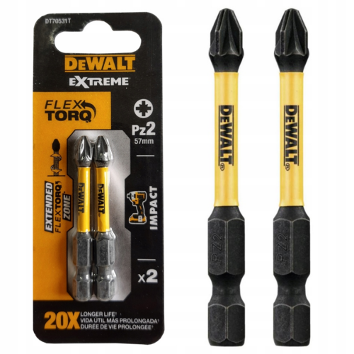 Końcówki wkrętakowe udarowe PZ2 x 50 Extreme 2SZT