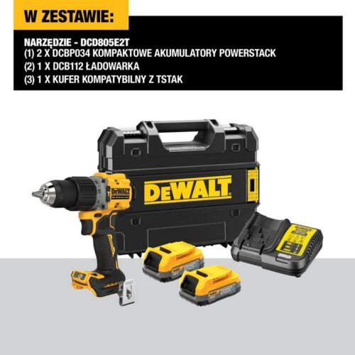 Wiertarko-wkrętarka akum. z udarem XR 18V 2 x 1,7 Ah